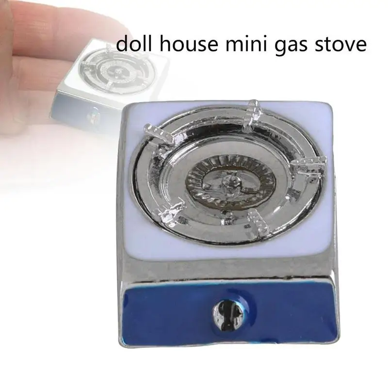 

1:12 Scale Dolls House Decoration New Cute Mini Dollhouse Metal Single Gas Stove Burner Miniature Kitchen Cooker Toy