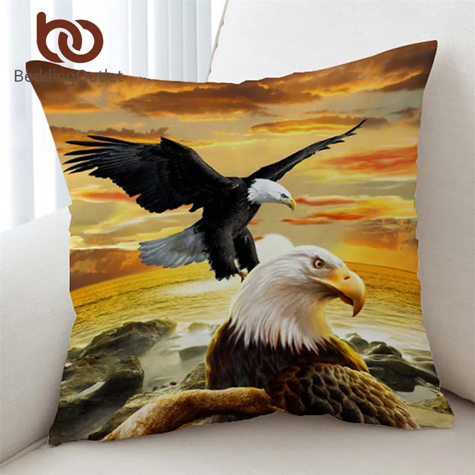 BeddingOutlet Eagles Cushion Cover 3D Sea Printed Pillow Case for Adult Kids Covers Photography Scenic Kussenhoes 45x45cm | Дом и сад