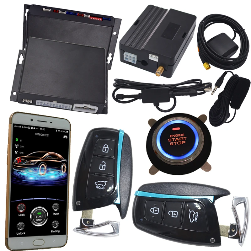 

smart phone push button start GPS tracker system gps car alarm
