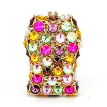 Роскошный Многоцветный Алмаз вечерняя сумка женская модная сумочка высокое качество Свадебная вечеринка Свадебный клатч; сумочка на цепочке сумка на плечо 522