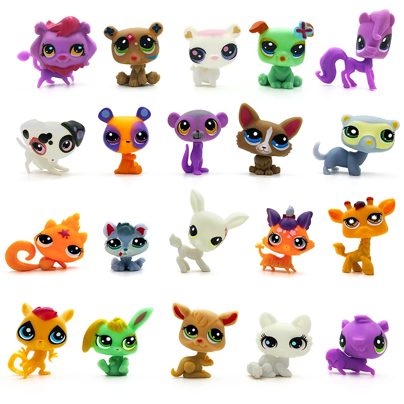Goedkoop LPS 20 stks partij Dier Speelgoed Kat Geweldig Korte Haar Hond MiNi Winkel lps Collecties Pet Action Figure Kid Mooie Speelgoed Dane Voor Chirdlen