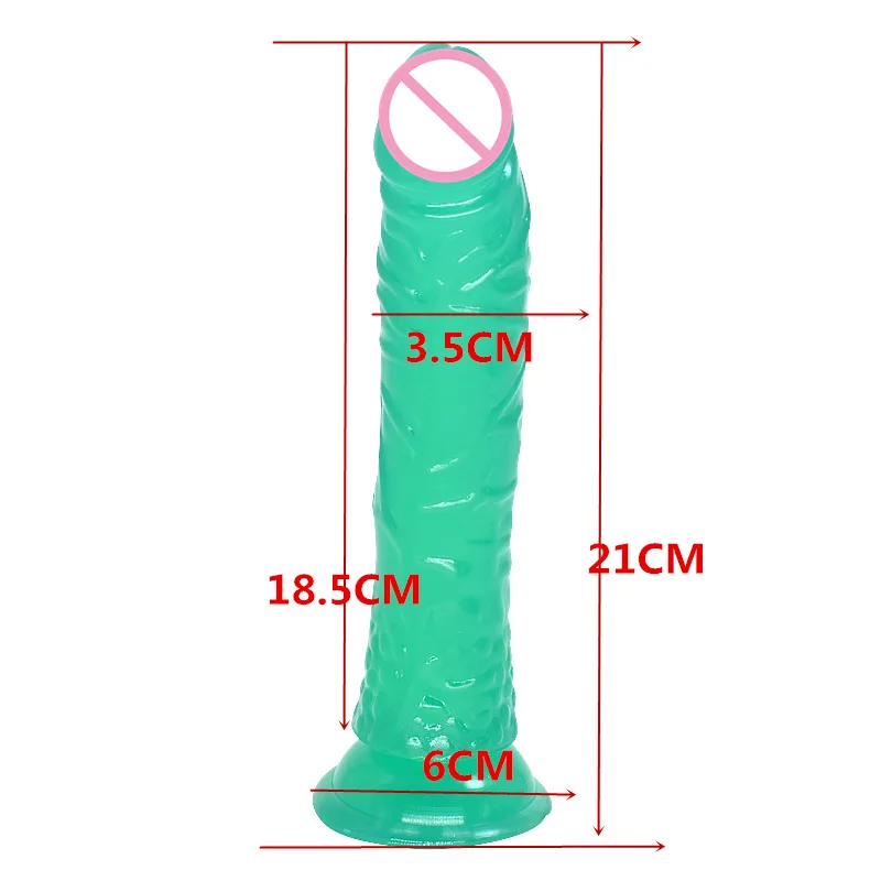21cm Long Jelly dildo Realistic big penis With Strong Suction Cup Dildo & Vibrator Big Cock Sex Toy For Woman Adult Sex Products