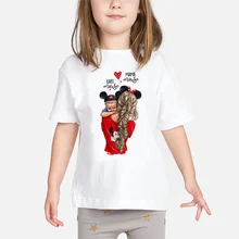 Футболка для маленьких девочек «супер мама» модная футболка с принтом «любовь» для мамы и ребенка милая одежда для детей «Мама и любовь» детские топы