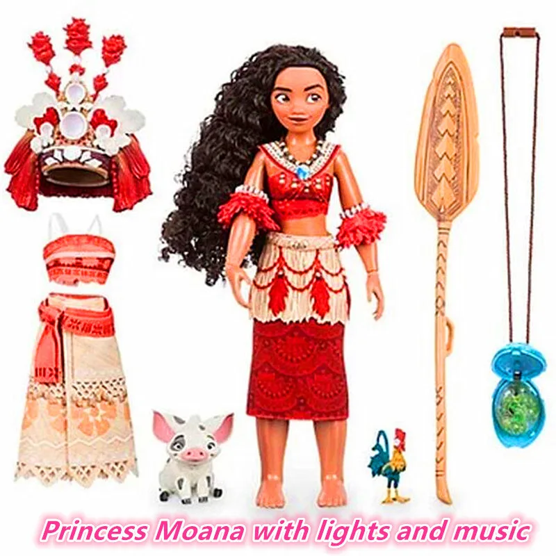 Vaiana Boneca Моана фильм Waialiki Мауи Heihei кукла модель с музыкой фигурка Рождественский подарок детские игрушки - Цвет: No box