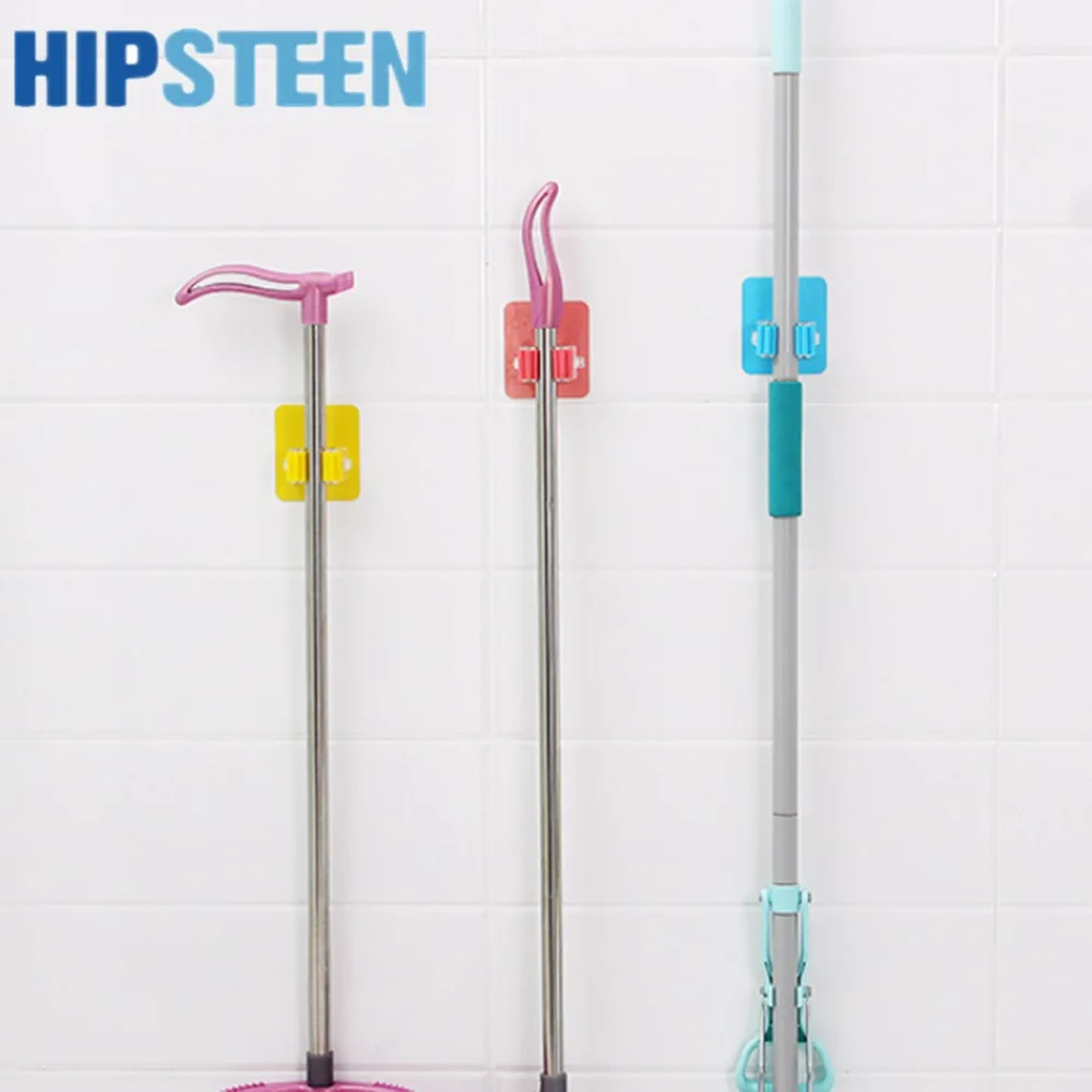 HIPSTEEN Traceless Sucked Type Mop Clip Besom Dustpan Wall mounted