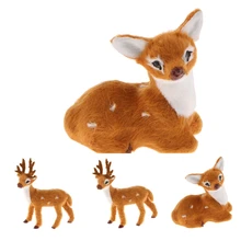 4 шт. Реалистичная мини фигурка оленя искусственные милые миниатюрные фигурки животных Современный Сад домашний мини кукольный домик Декор ремесла