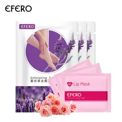 6 пачек efero Baby Peel Feet отшелушивающая маска для ног Dead Skin Removal блеск для губ увлажняющая Хрустальная коллагеновая гелевая маска для губ