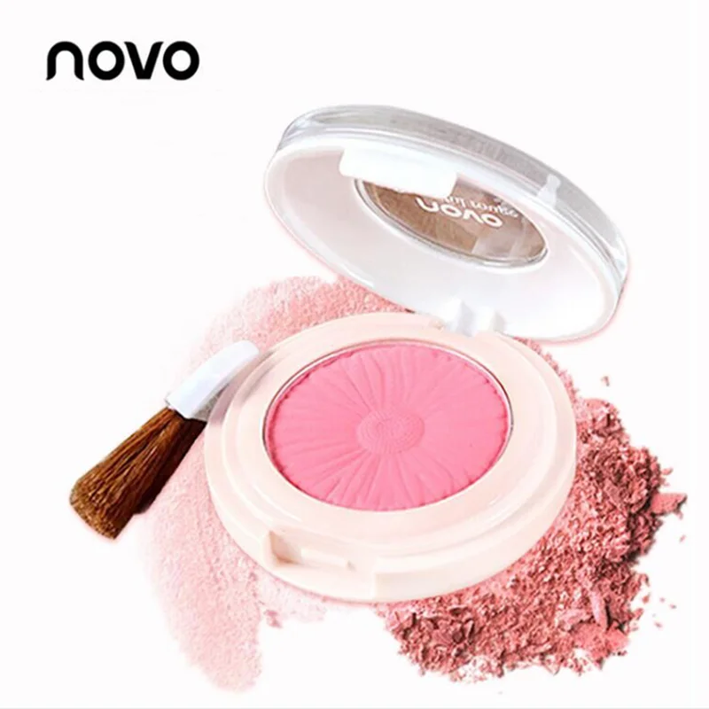

NOVO Color Blusher Face Makeup Beauty Cosmetics Powder Palette Natural makeup with brush mirror Beautiful silky rouge temptation