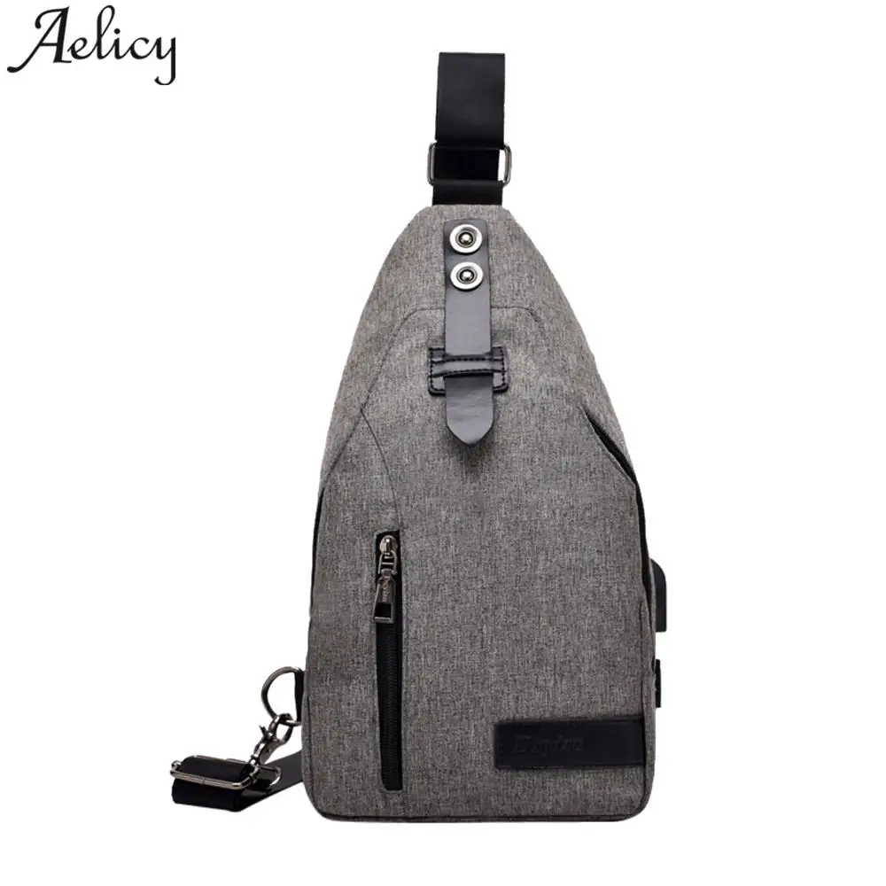 

Aelicy 2019 New Anti-thief Chest Bag Men Single Shoulder Bag Male Big Capacity Crossbody Bag Women USB Charging Sling Bag Bolsas