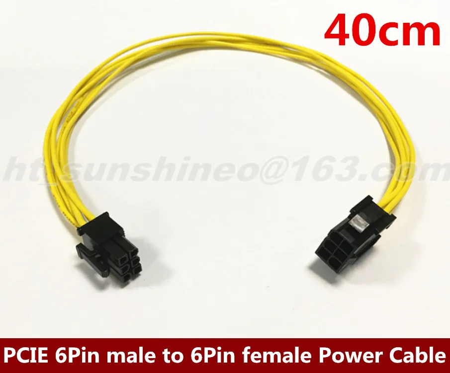 

Free shipping via DHL/Fedex  100PCS/LOT Video Card PCI-E 6Pin Male to 6Pin Female GPU Power Extension Cable 40CM 18AWG