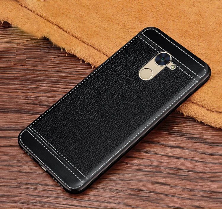 

For Huawei Y7 Prime Luxury PU Leather Grain Soft TPU Back Case For Huawei Y7 Prime 2017 TRT-TL00 / TRT-LX1 TRT-L21A TRT-L21X