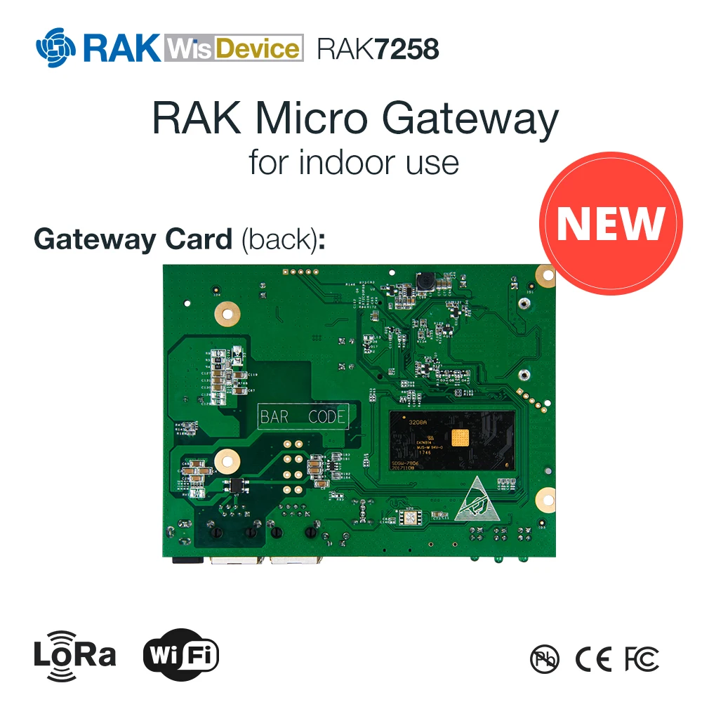  Micro Gateway WisDevice RAK7258 Indoor LoRaWAN Gateway módulo WIFI 8 canales SX1301 Mini pcie-opens