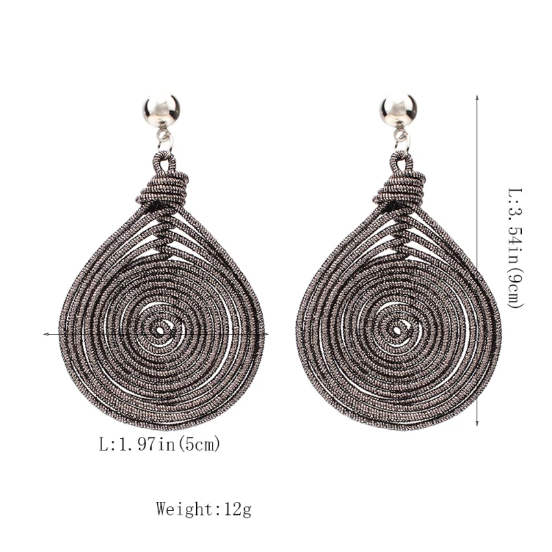 MANILAI Bohemian Alloy Spiral Round Statement Earrings Women's New Vintage Metal Drop Dangle Earrings Fashion Jewelry Wholesale
