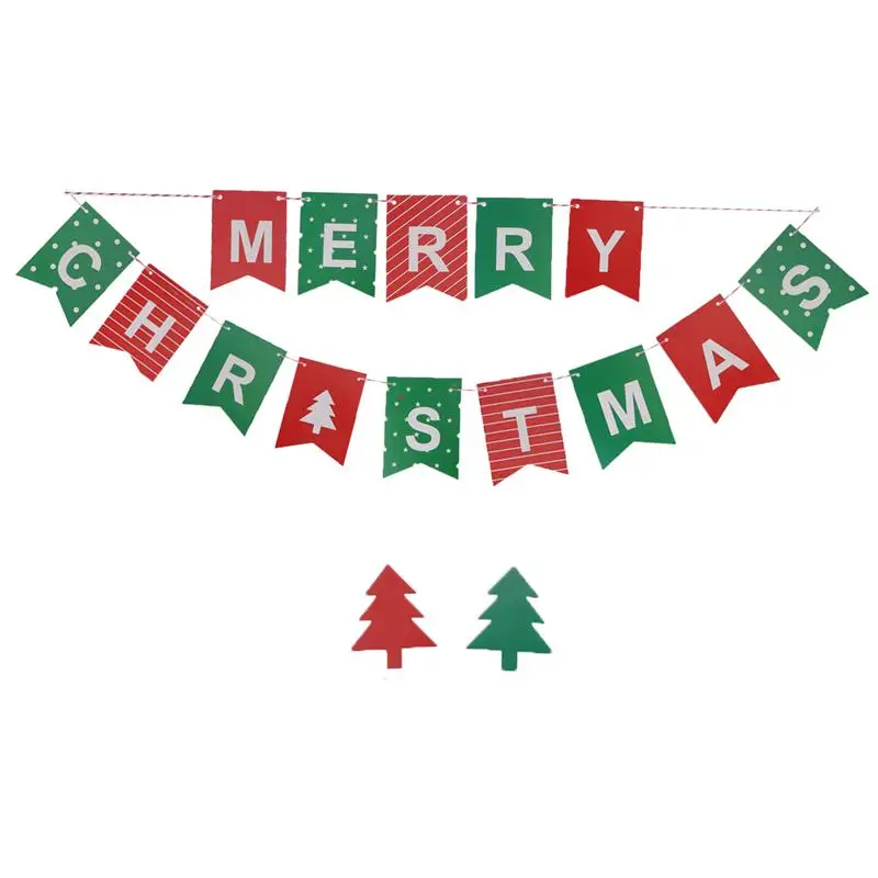 2 м баннеры красочные бумажные с надписью «Merry Christmas» гирлянды из флажков Подвески на стену