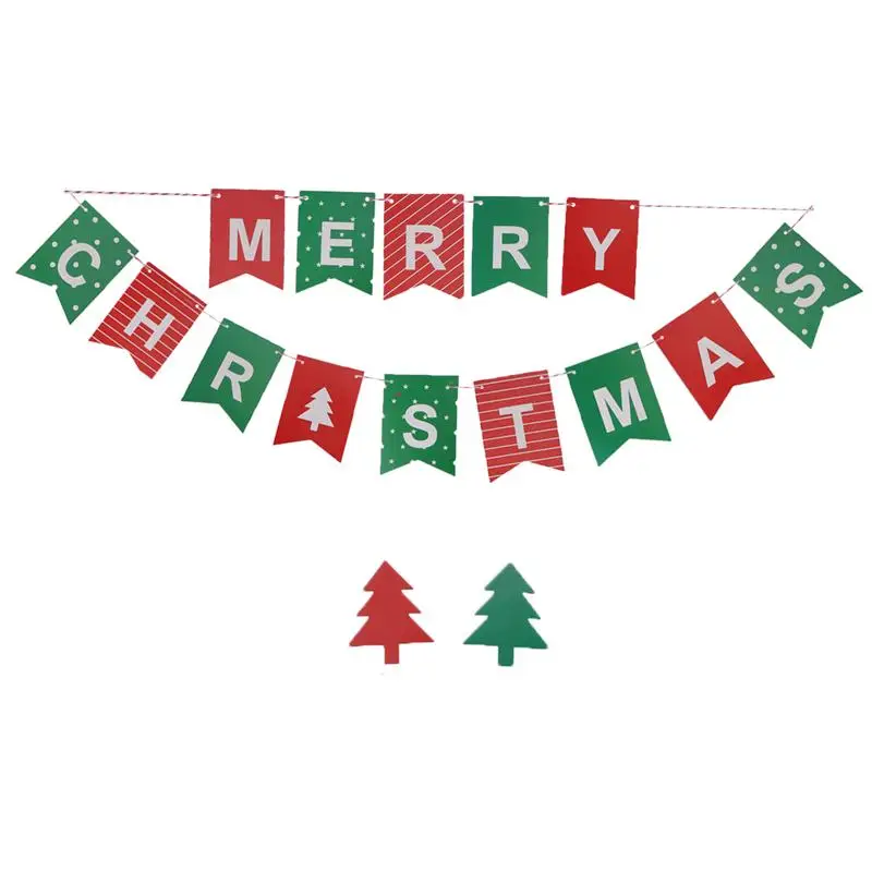 2M Bunting Banners Colorful Paper Merry Christmas Letter Pattern Garland Flags XMAS Tree Pendants Wall Hanging Decoration | Дом и сад