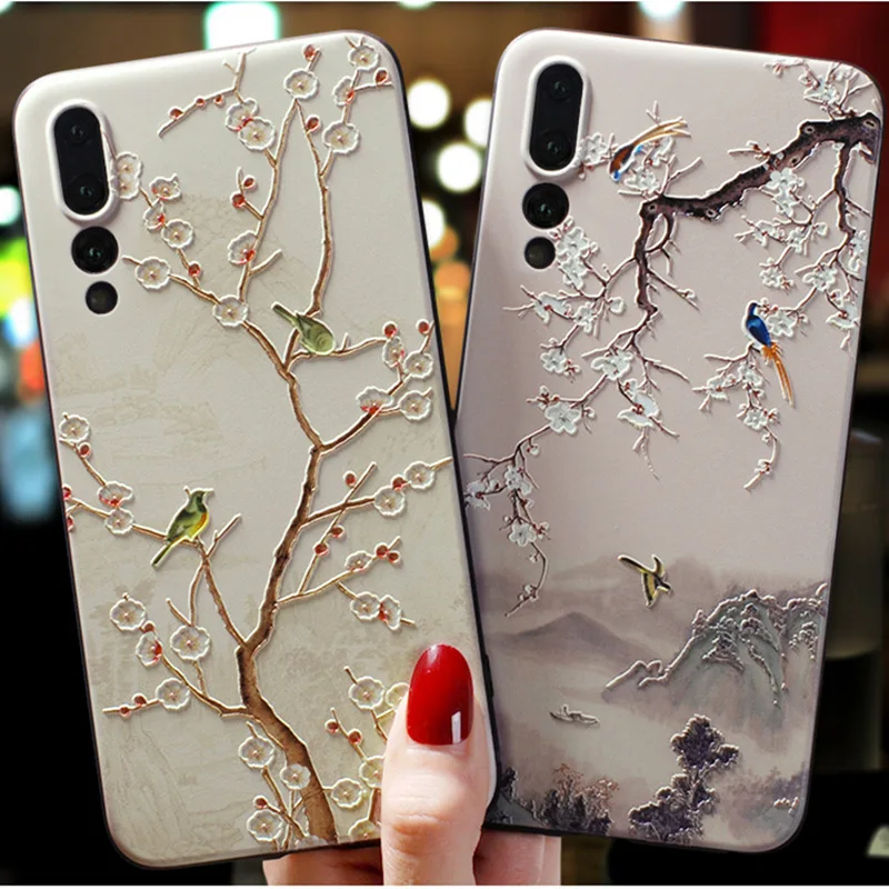 

BONVAN Relief Flower Case For Huawei Mate 20 Pro 20X Case Soft Silicone Emboss Huawei Mate 10 9 Pro Back Cover Cases Coque