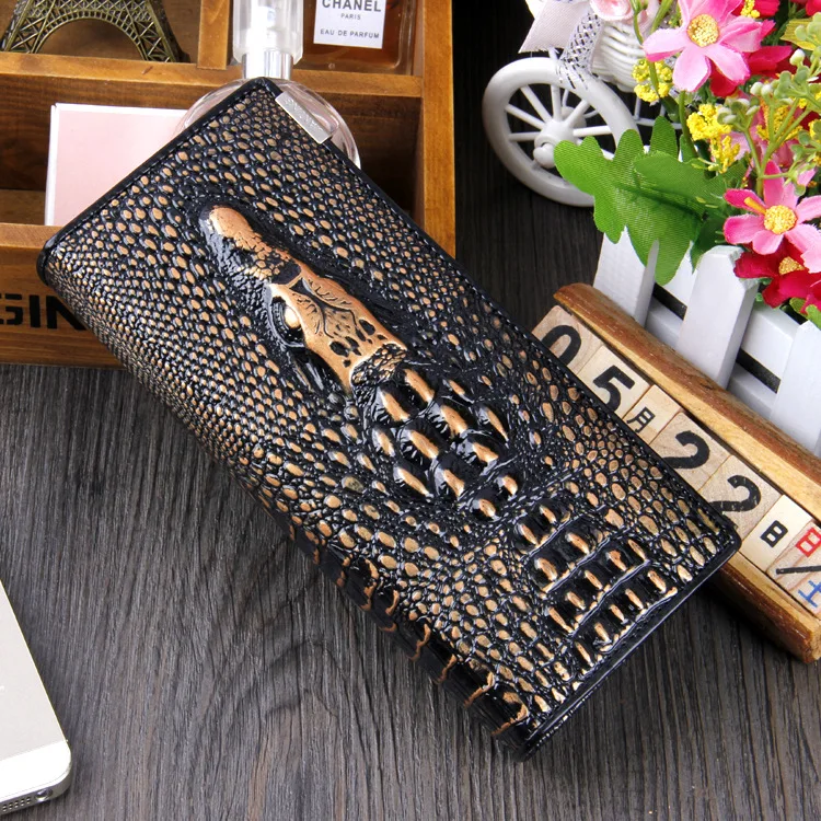 JF U 2016 New Genuine Leather Women Wallets Crocodile Alligator Pattern
