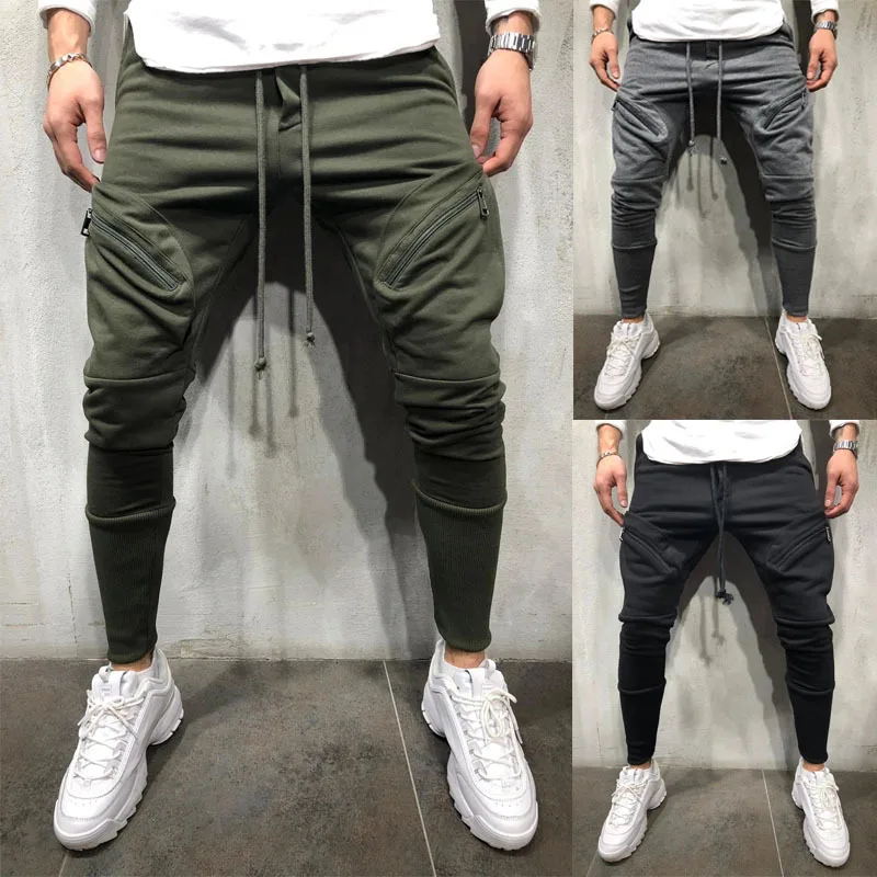 Новые европейские и американские мужские уличные штаны в стиле хип-хоп с несколькими карманами брюки луч брюки мужские троса повседневные