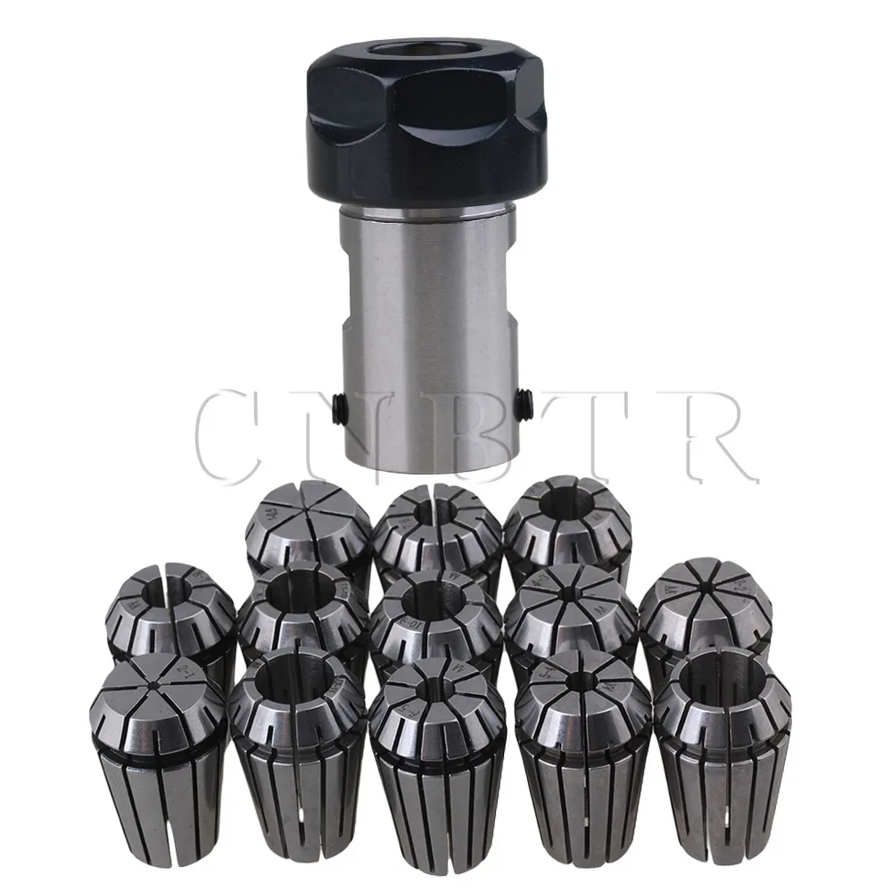 

CNBTR ER20A 16mm Motor Shaft Collet Chuck Holder Tool CNC Lathe Milling Part & 13Pcs Spring Collet Set