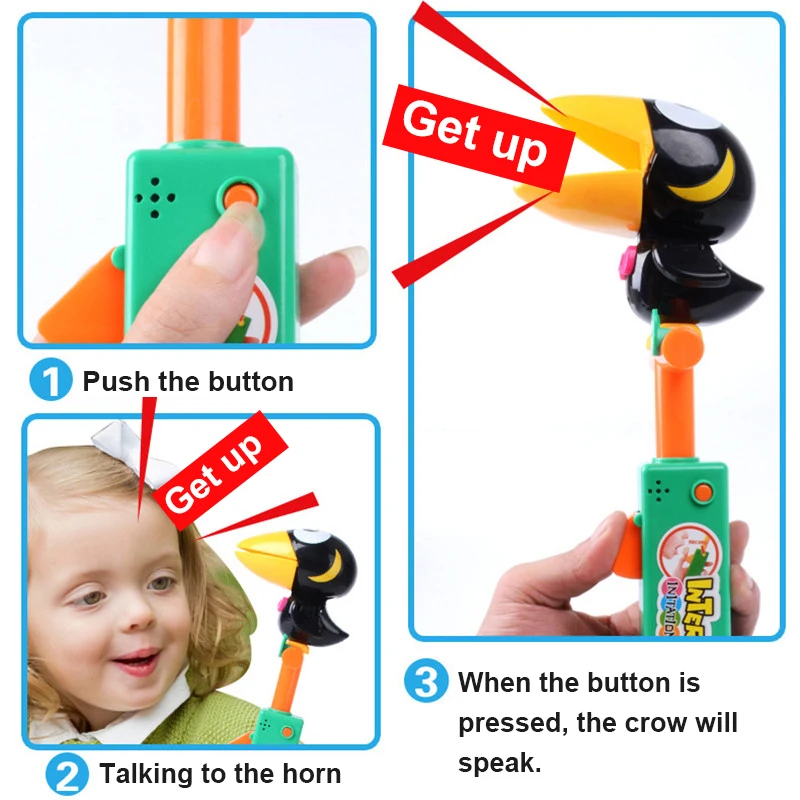 1PC Electronic Pets Smart Talking Bird Crow Kid Toy Recording Toucan Voice Child Doll Imitation Show Interesting Gift For Fun