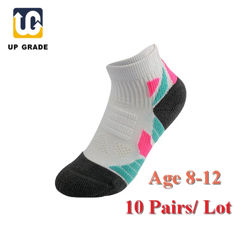 UG 10 пар/лот, Детские профессиональные дышащие и мягкие удобные носки с защитой лодыжки, уличные спортивные носки для бега и велоспорта - Цвет: White