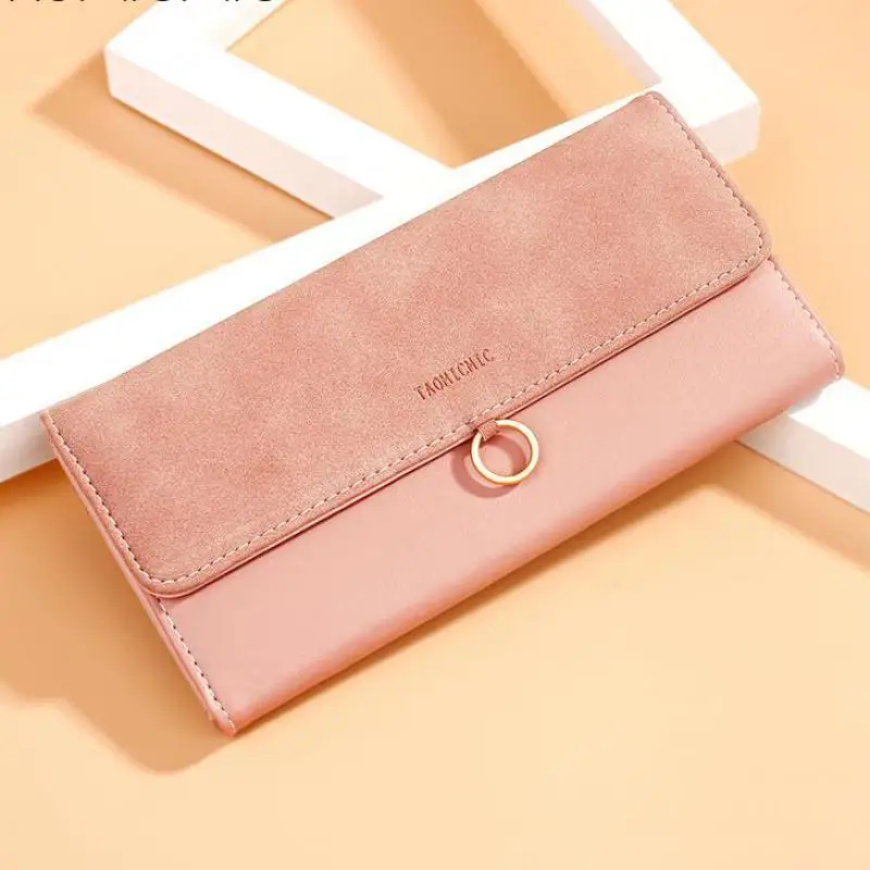 

Women's Wallets Pu Leather Trifold Black Wallets Women Solid Multi Card Slots Purse Small Short Wallet For Credit Cards Female