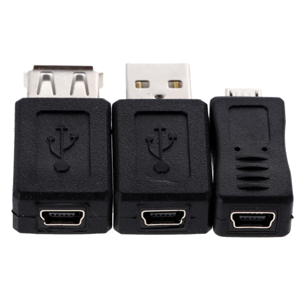 Мини адаптер OTG 5pin F/M 10 шт. переходник с разъемом USB Папа мама и Micro черный оптовая