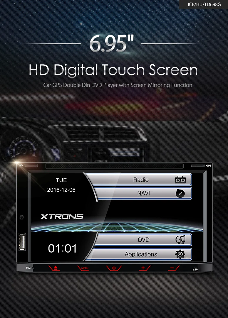 Cheap XTRONS 6.95 inch HD Digital Touch Screen 2 din Car DVD Player Bluetooth GPS Navigation Screen Mirror Stereo Radio Steering Wheel 0 Cheap XTRONS 6.95 inch HD Digital Touch Screen 2 din Car DVD Player Bluetooth GPS Navigation Screen Mirror Stereo Radio Steering Wheel 0