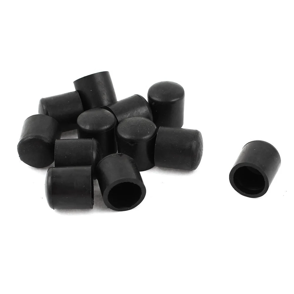 

PVC Soft Glue Round Table Foot Cover Protector 10mm Inner Dia 12 Pcs