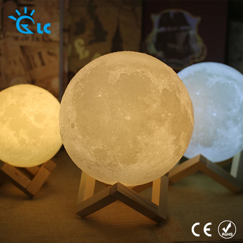Rechargeable LED Night Light Moon Lamp 3D Print Moonlight Luna Touch 2 Colors Change Touch Switch For Creative Gift Home Decor Rechargeable LED Night Light Moon Lamp 3D Print Moonlight Luna Touch 2 Colors Change Touch Switch For Creative Gift Home Decor