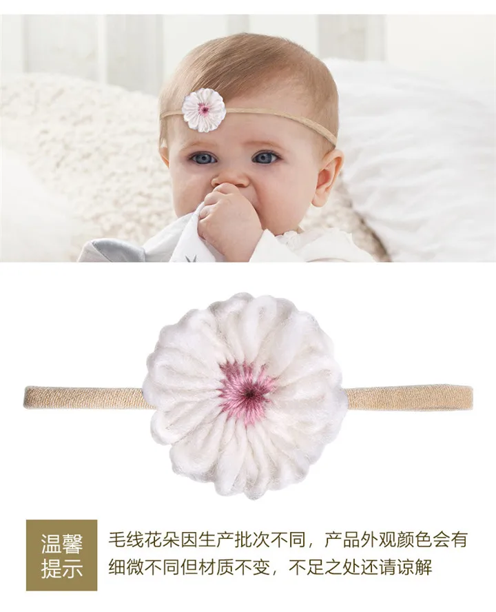 4  New Kid Hair Accessories Fabric Bow Flower Headwear Hairband Baby Headwrap Children Pink Photo Headband Girls Headdress Headwear