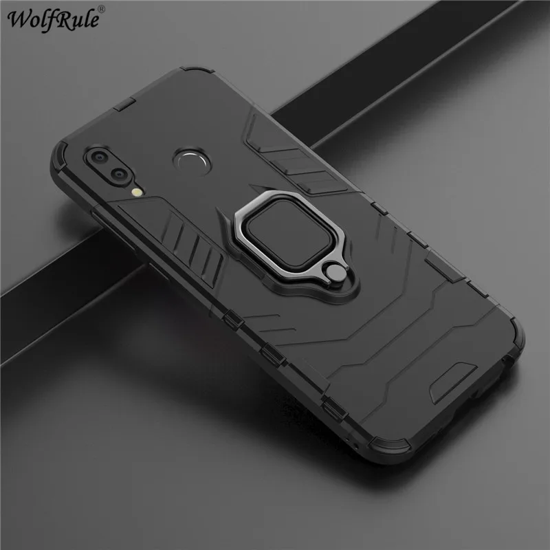 

For Cover Huawei Honor Play Case WolfRule Ring Holder Armor Bumper Protective Back Phone Case For Huawei Honor Play Cover 6.3''