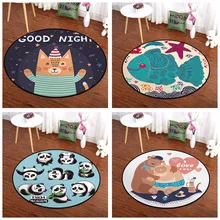 Мягкий коврик хлопок детский коврик для лазания круглый Спальня коврик, напольный ковер Детская комната прикроватная тумбочка