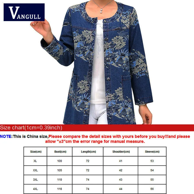 Vangull женская джинсовая куртка модель 4XL новинка 2019 года весенне осеннее хлопковое