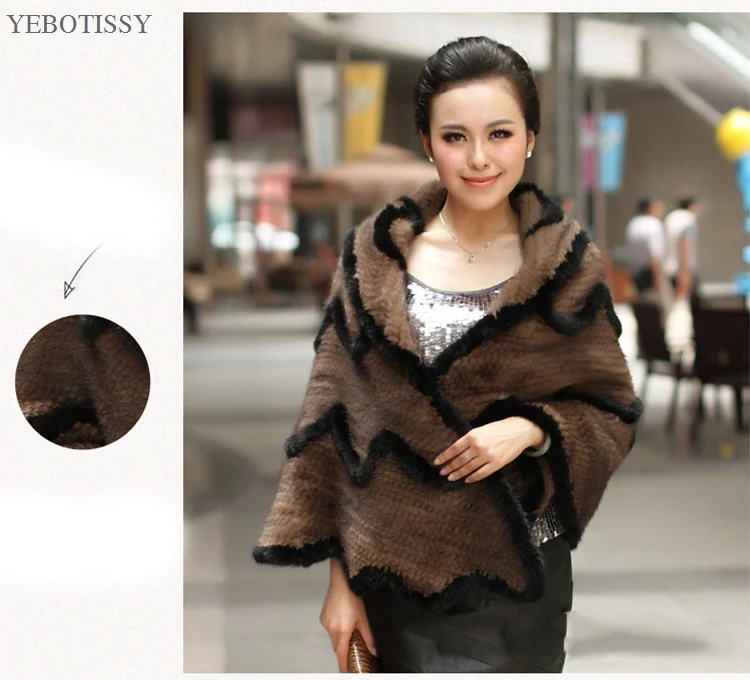 genuine knit mink fur shawl capes (8)