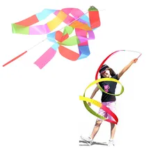 Популярные красочные 4 м ленты гимнастика танец Танцующая игрушка ребенок спорт на открытом воздухе