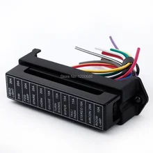 12 Way DC 12V Volt Fuse Box 24V 32V Circuit Car Trailer Auto Blade Block Holder ATC ATO 2-input 12-ouput Wire