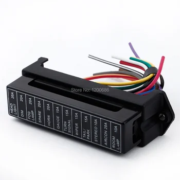 

12 Way DC 12V Volt Fuse Box 24V 32V Circuit Car Trailer Auto Blade Fuse Box Block Holder ATC ATO 2-input 12-ouput Wire