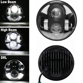 

5-3/4" 5.75" LED Headlight Projector with Angel Eyes for Motorcycle Hi/Lo Beam 40W