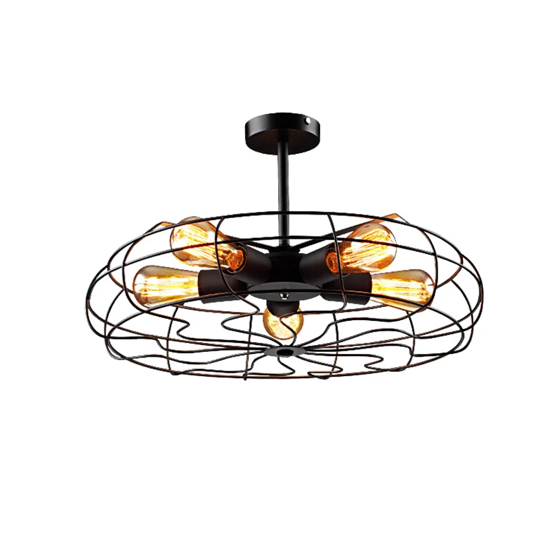 

Fan shape led ceiling light wrought iorn Lamp 5pcs E27 6W warm white Edison led lamp Restaurant Bar Study free shipping