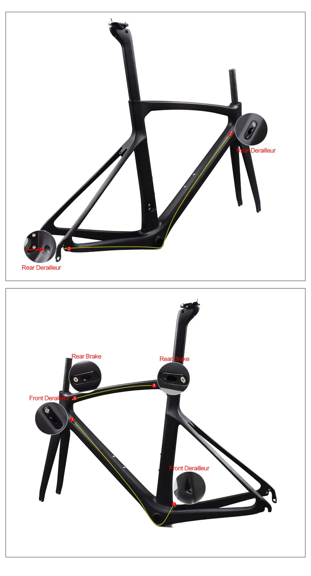 Top Most popular carbon road bike frame BB86 bottom bracket Chinese carbon frames install DI2 and Mechanical frame road carbon China 10