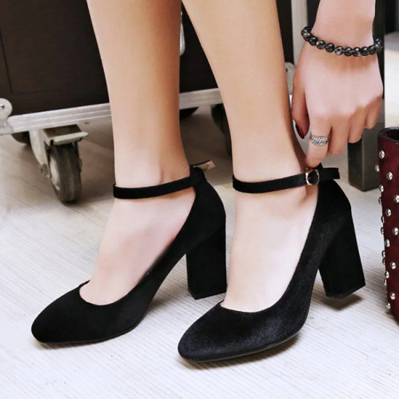 women_s_black_suede_ankle_strap_heels_pumps_vintage_heels