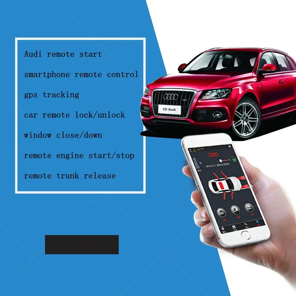 PLUSOBD Car Alarm System Keyless Entry Engine Start Stop With Push Button Start font b Smartphone