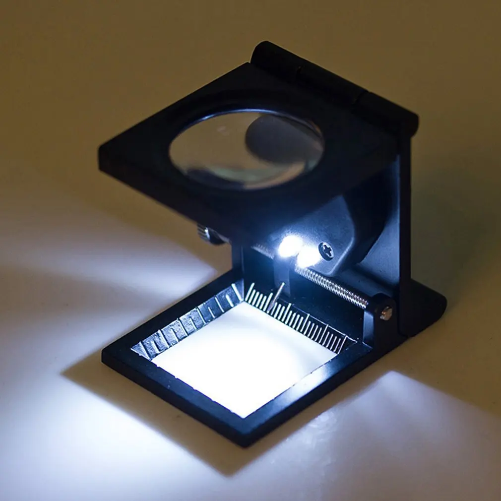 

10X Magnification Magnifier With 2 LED Light Optical Glass Lens Reading Jewelry Loupe Magnifier Magnifying Glass Dropshipping