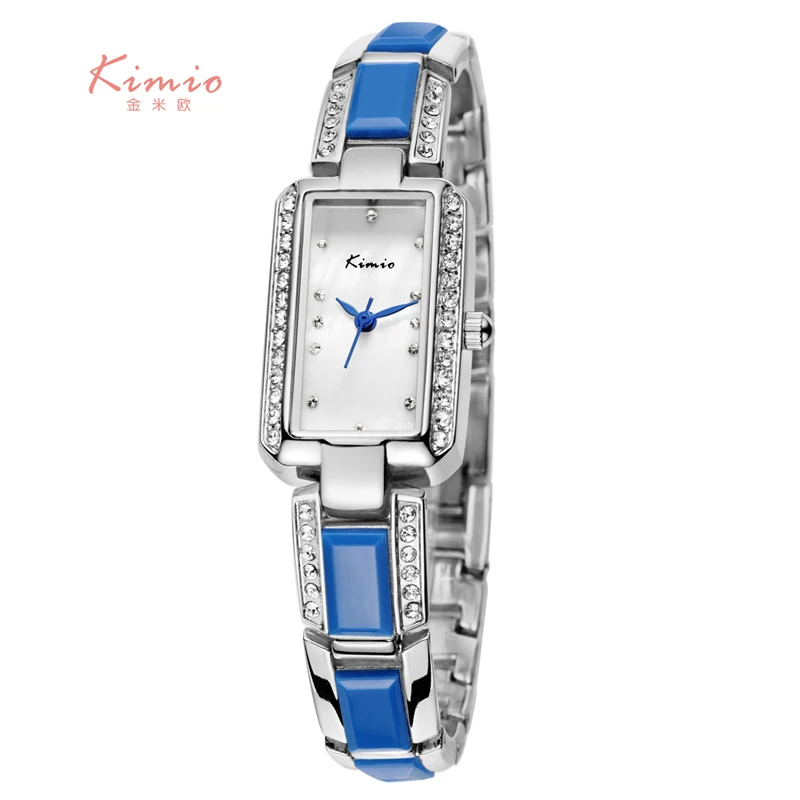 

KIMIO Rectangle Rhinestone Imitation Ceramic Bracelet Ladies Quartz Watch 2018 Luxury Brand Women Wrist Watches For Women Dress