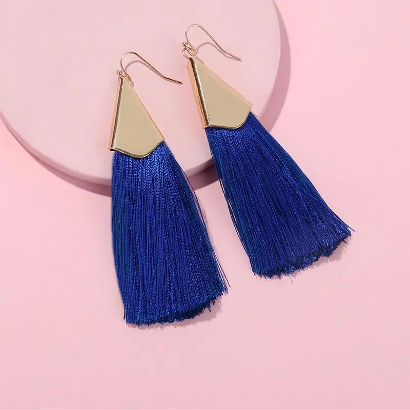 

22 Colors Option 2018 New Boho Gold Long Tassel Earrings for Women Fashion Jewelry Fringe Earrings Christmas GiftWholesale