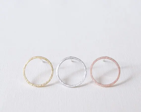 Новые минималистские круглые серьги-гвоздики Модные простые серьги из нержавеющей стали для женщин ювелирные изделия бижутерия brinco boucle d'oreille