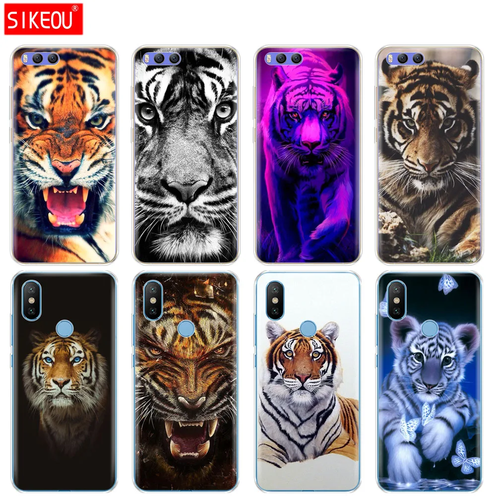 Силиконовый чехол для Xiaomi Mi 8 8SE A1 A2 5 5S 5X 6 Mi5 MI6 NOTE 3 MAX Mix 2 2S animal tiger | Мобильные