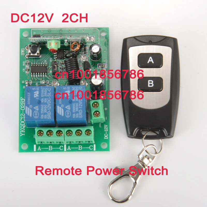 

12V 2 CH RF Wireless Remote Control Switch system (transmitter and receiver)Radio Controller 315/433MZH Momentary/Toggle/Latched