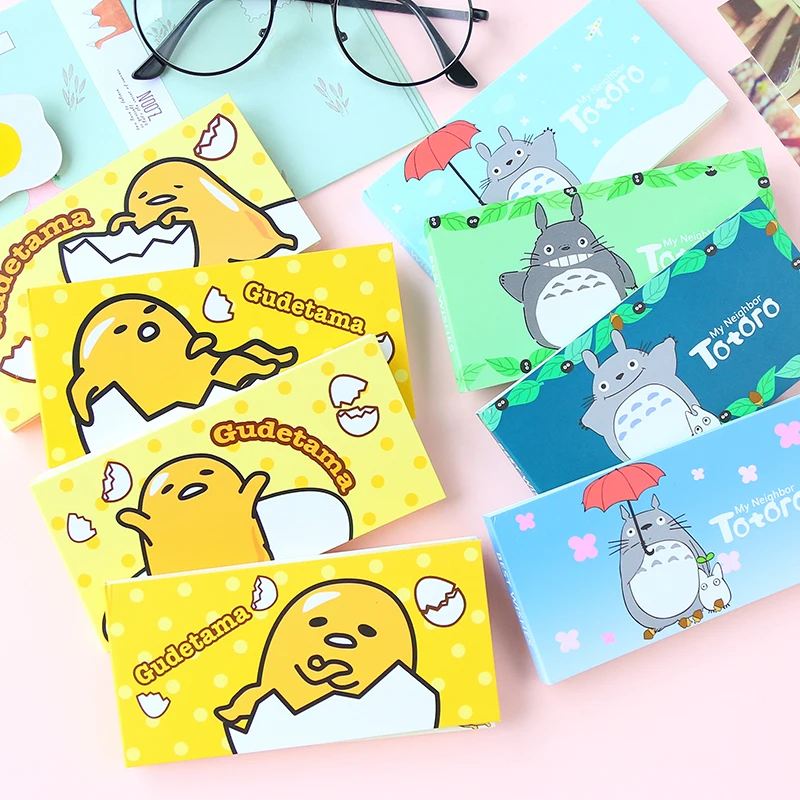 

Kawaii Cartoon Lazy Egg Gudetama Totoro Note Paper Portable Memo Pads Planner Notebook